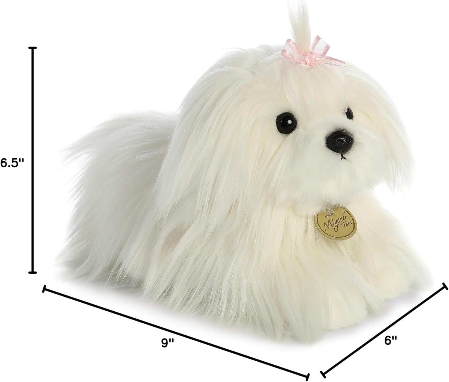 Pelúcia Miyoni Aurora - Cachorrinho Maltês - Original