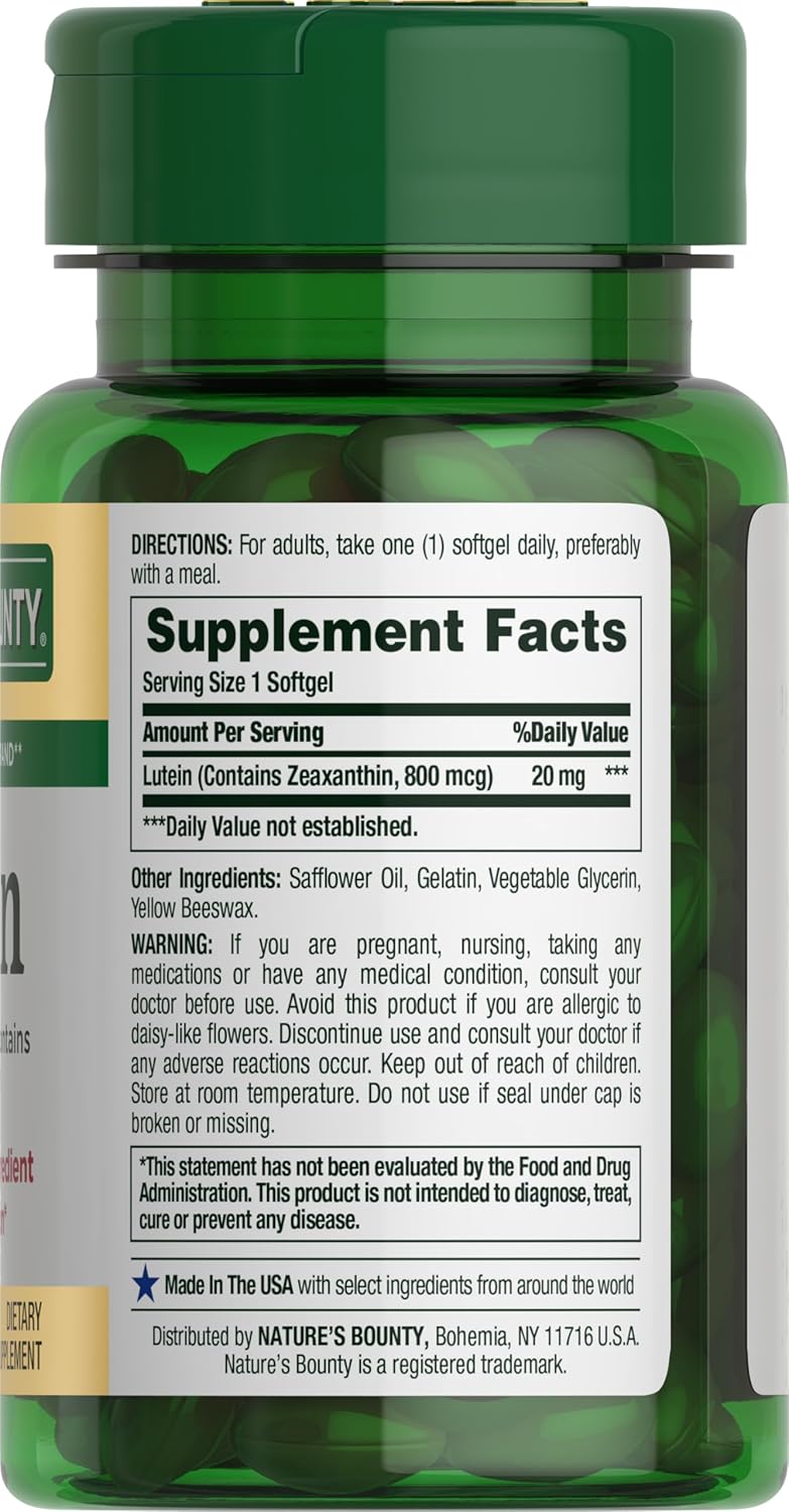 Lutein Com Zeaxanthin 20mg - 40caps Nature's Bounty