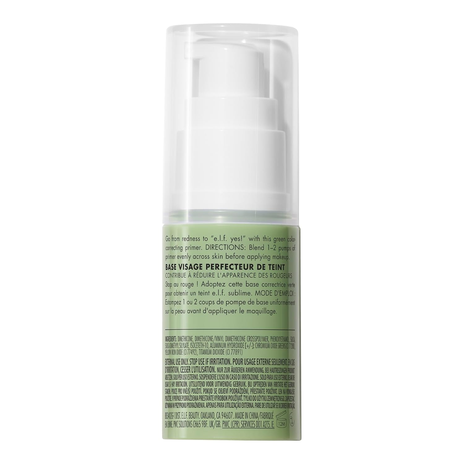E.l.f. Primer Facial C/ Ajuste de Tom Fixa a Maquiagem 14ml