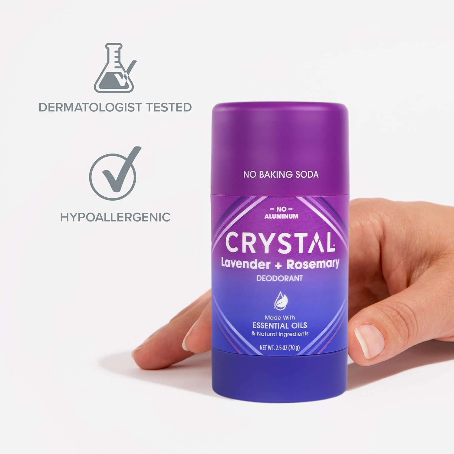 Desodorante Crystal solido Lavanda E Alecrim 70g