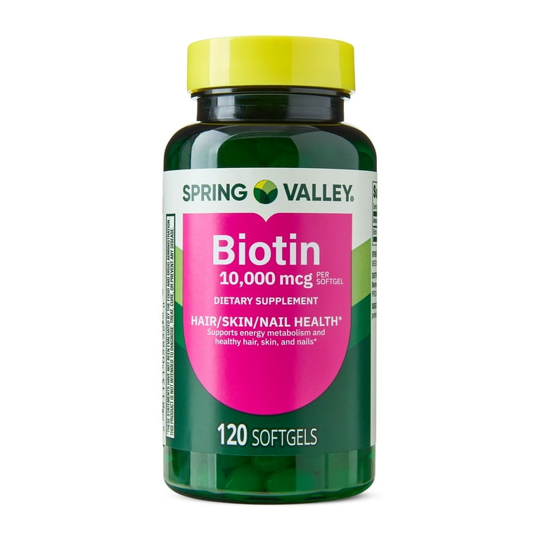 Biotina 10.000 Mcg Spring Valley® - 120 Capsulas - Eua