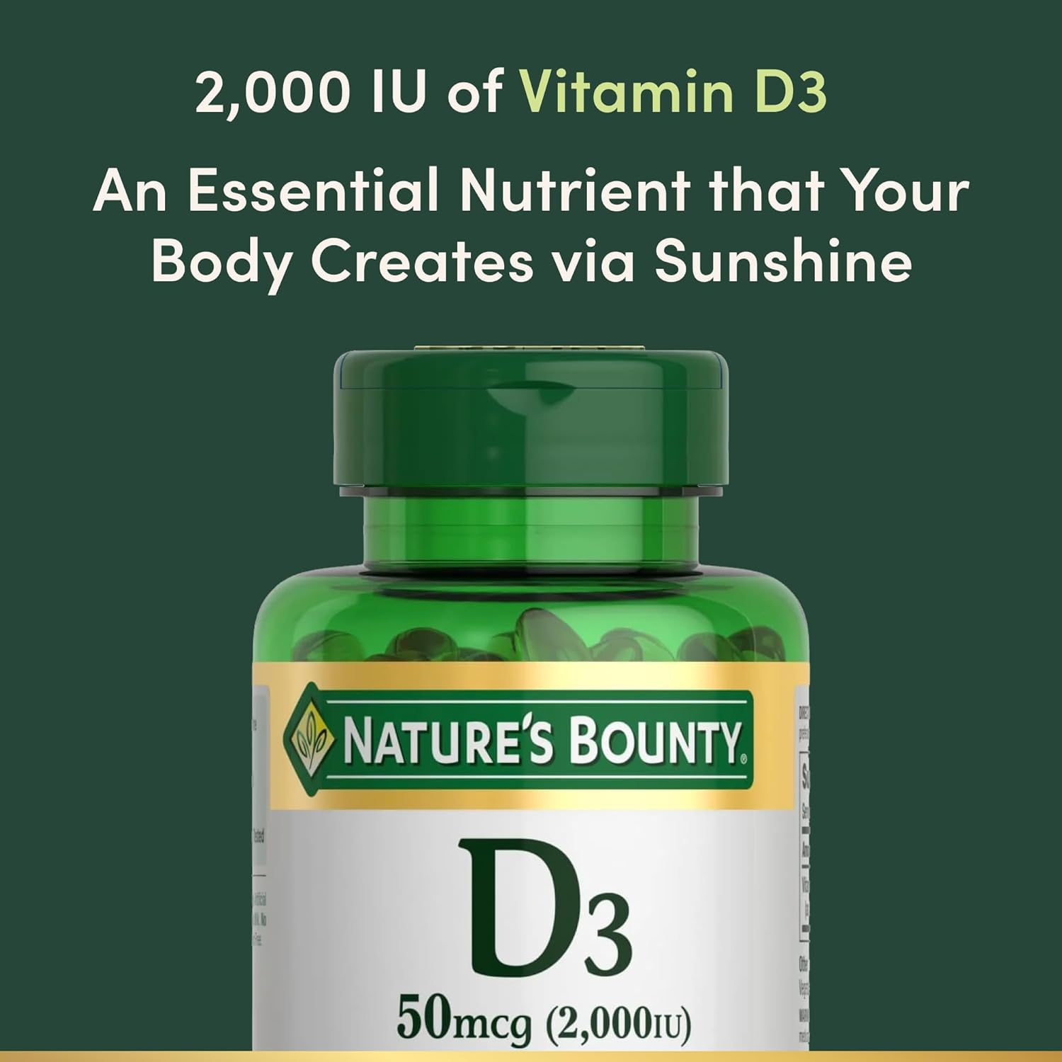 Natures Bounty Vitamina D3 2000 Ui 50mcg 350 Softgels Eua