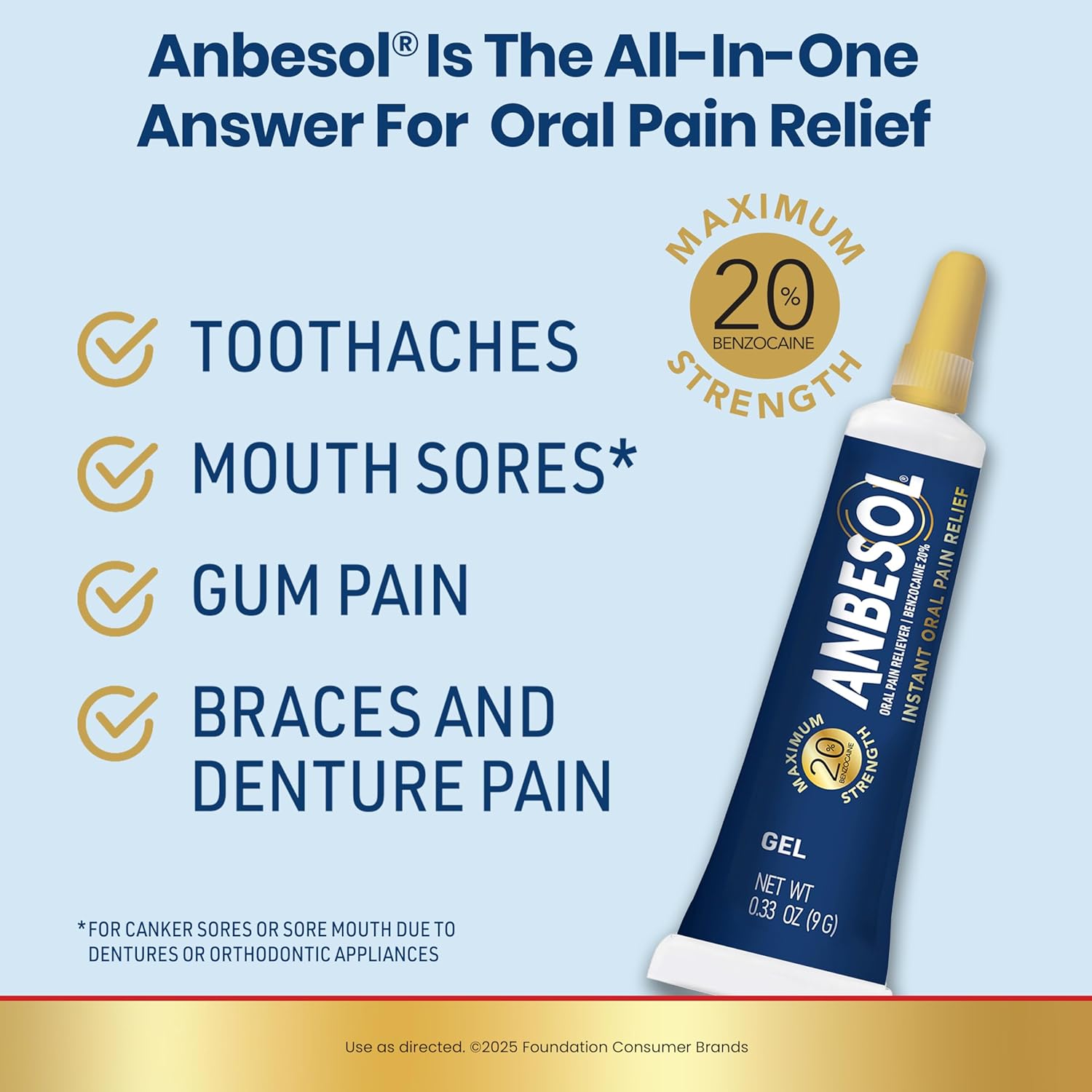 Anbesol Gel - Alivio Dor Bucal - Importado - Pronto Entrega