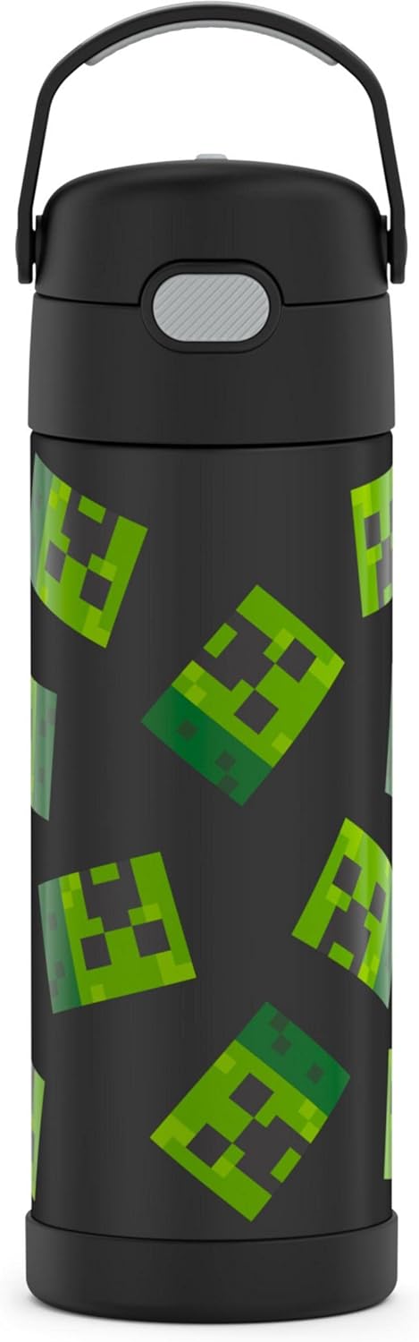 Thermos Garrafa Termica Minecraft 470ml Com Bico E Alça