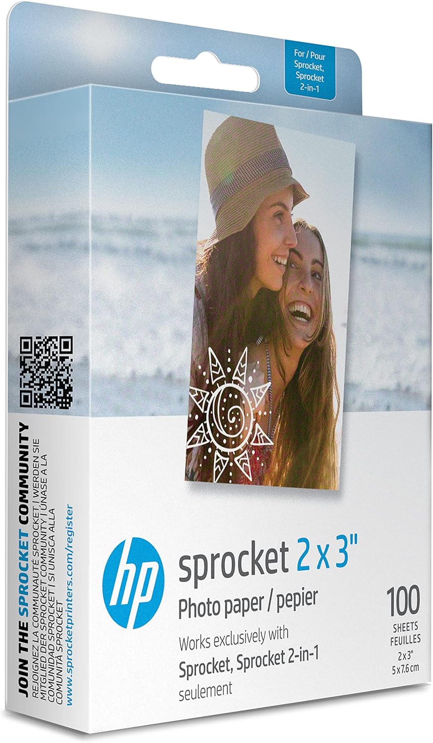 Papel Fotográfico Hp Zink P/ Impressora Sprocket 100 Folhas