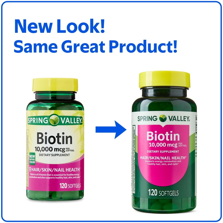 Biotina 10.000 Mcg Spring Valley® - 120 Capsulas - Eua