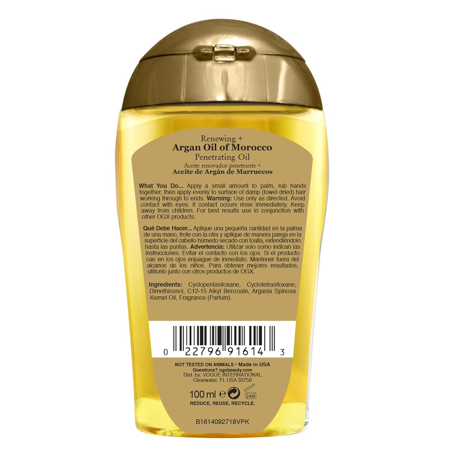 Óleo Capilar Ogx Argan Oil Of Morocco Penetrating 100ml