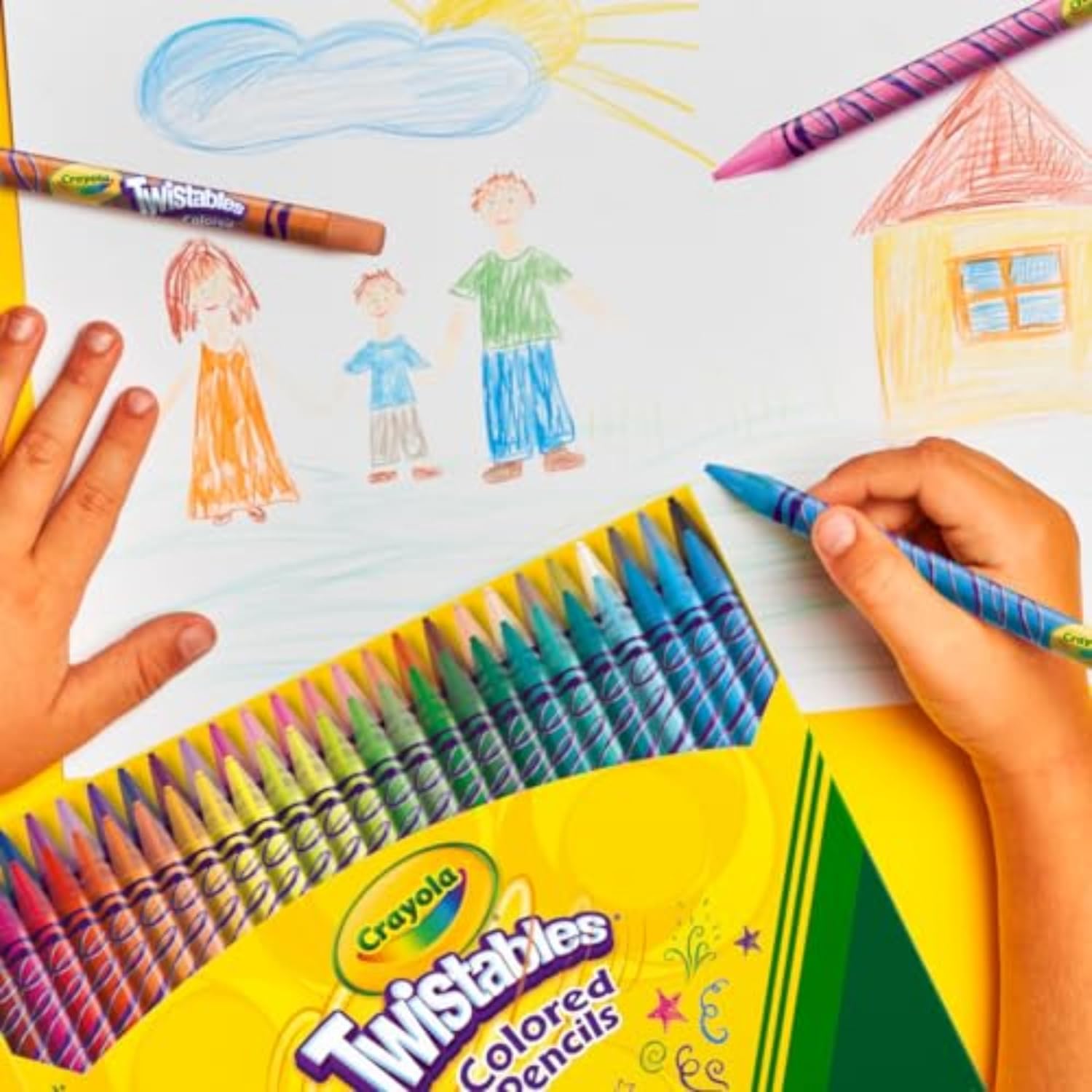 Lápis De Cor Crayola 50 Cores Twistables Não Precisa Apontar
