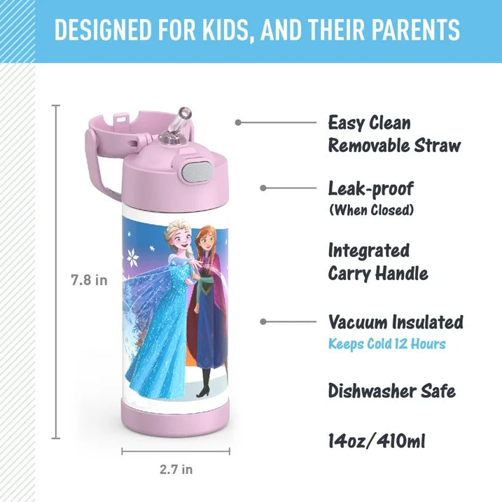 Garrafa Termica Thermos Aço Inoxidável Frozen Lilas 410ml