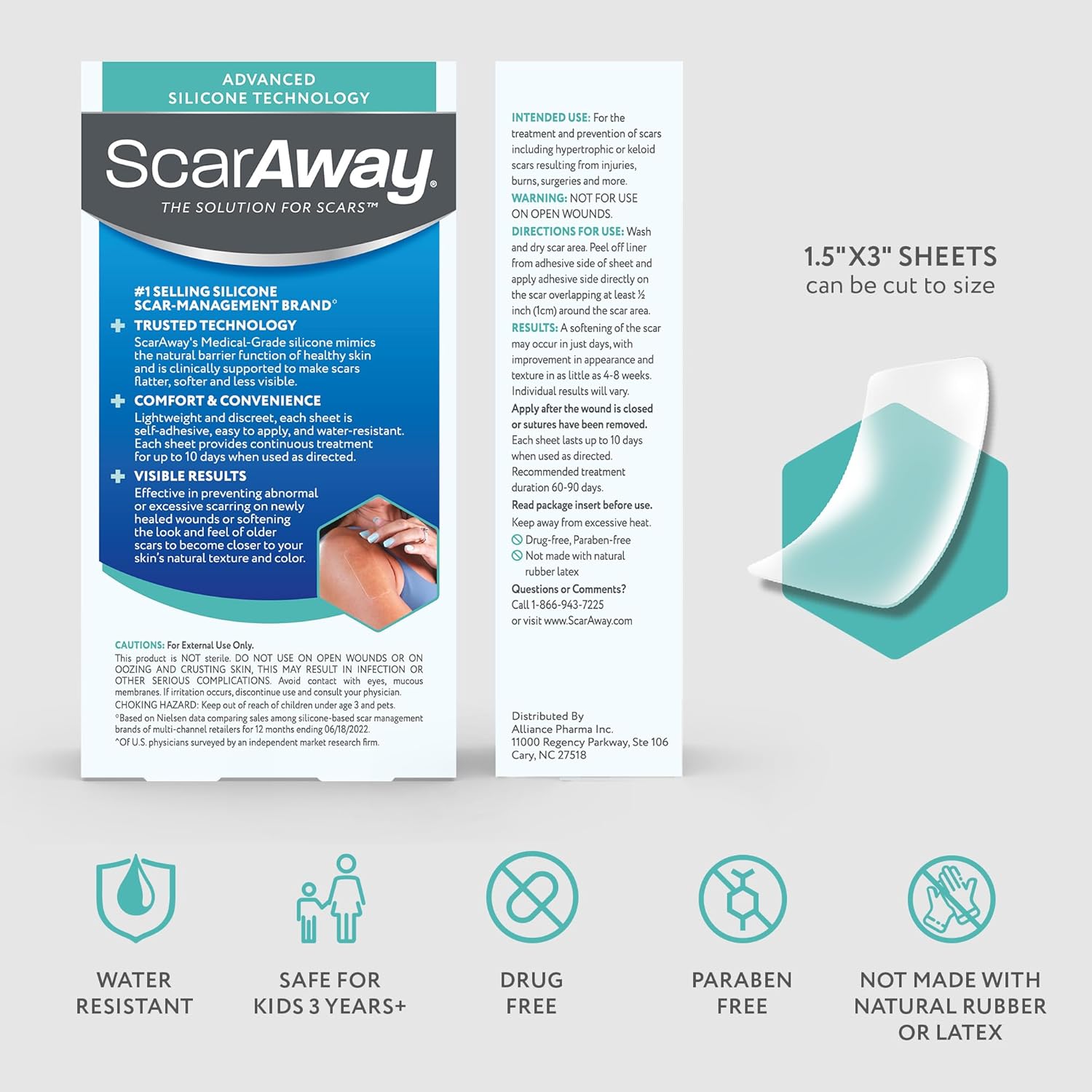 Scaraway Silicone Scar Sheets 10 Fitas Tratamento Cicatrizes