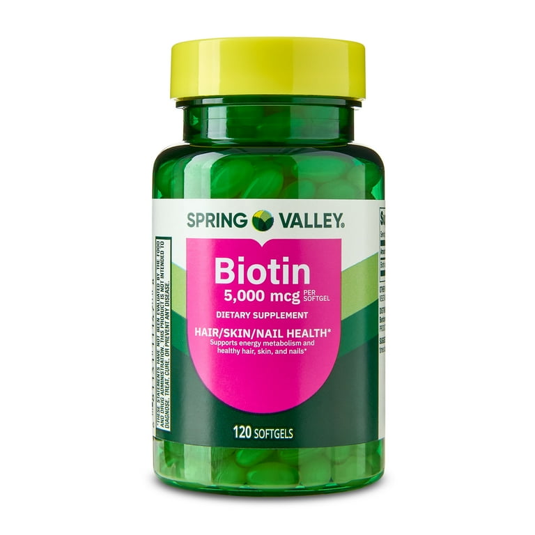 Biotina Spring Valley 5.000 Mcg - 120 Cápsulas