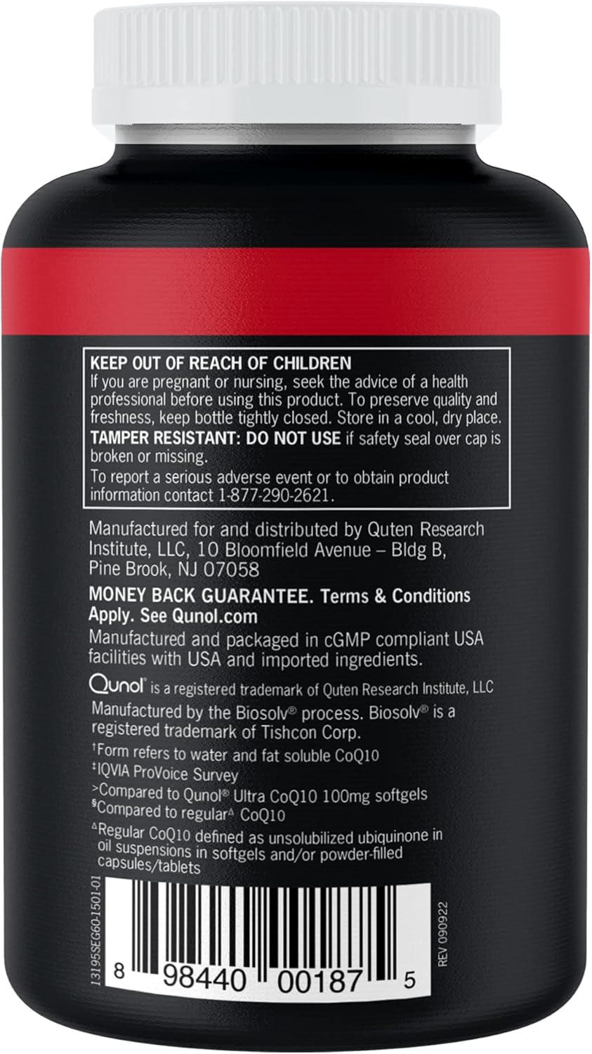 Suplemento de Quinol Coq10 - 200 mg - 60Cápsulas Gelatinosas
