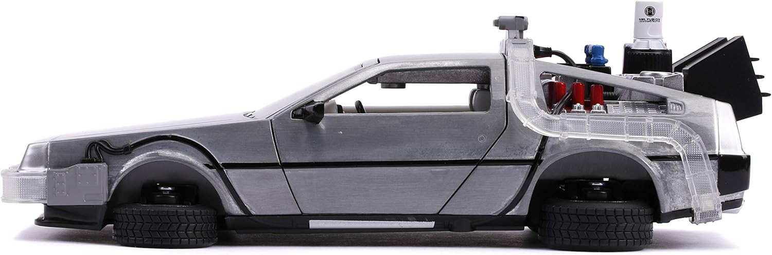 Miniatura Jada Delorean DMC-12 1:24 Cinza Prateado