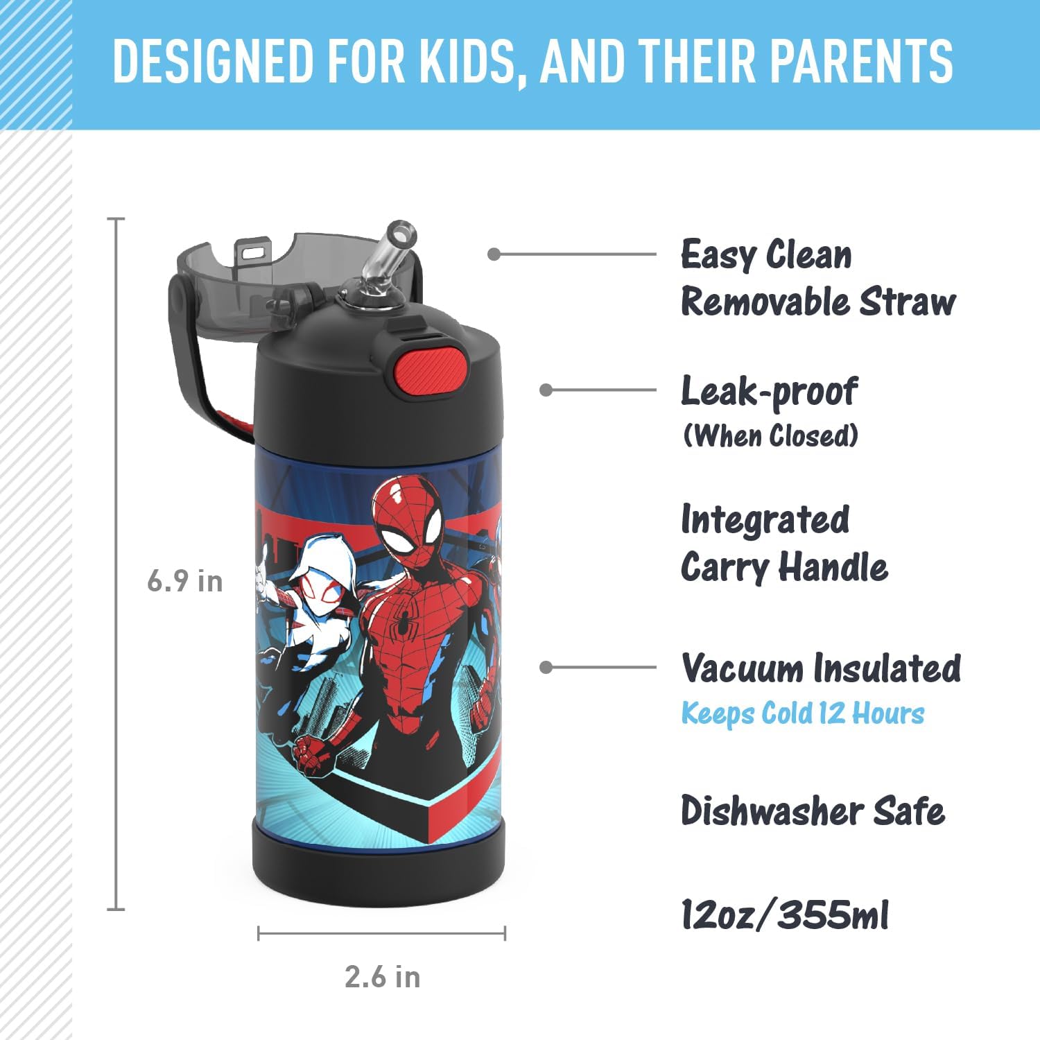 Thermos Funtainer - Garrafa Térmica Frio - F401 - Spiderman