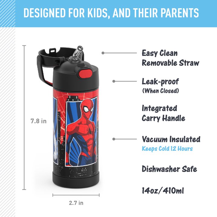 Garrafa de Aço Inoxidável Spider-Man Preto/Vermelho 410ml