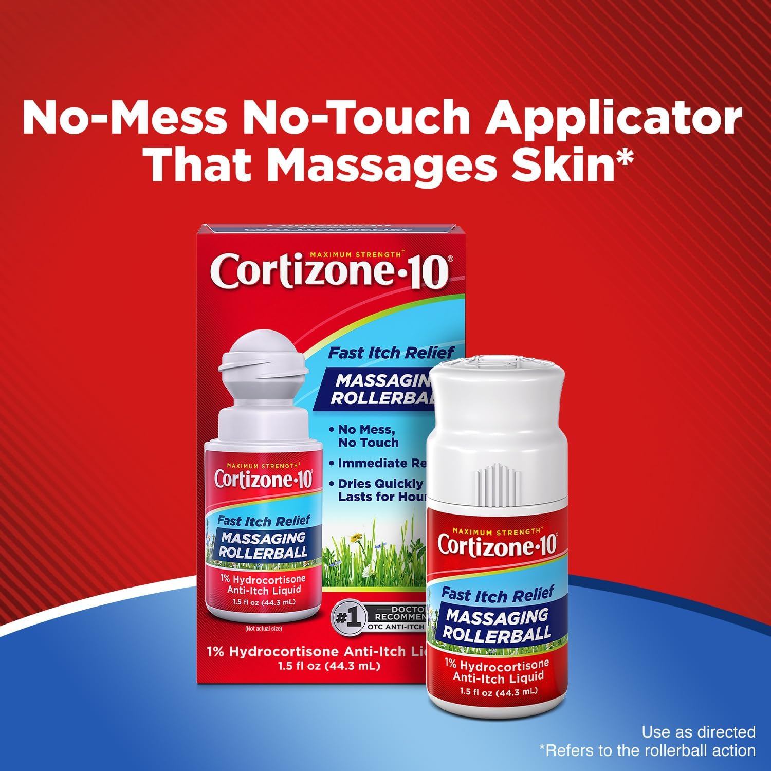 Cortizone 10 Roll-on Massageador Anti Coceira 44ml Cortisona