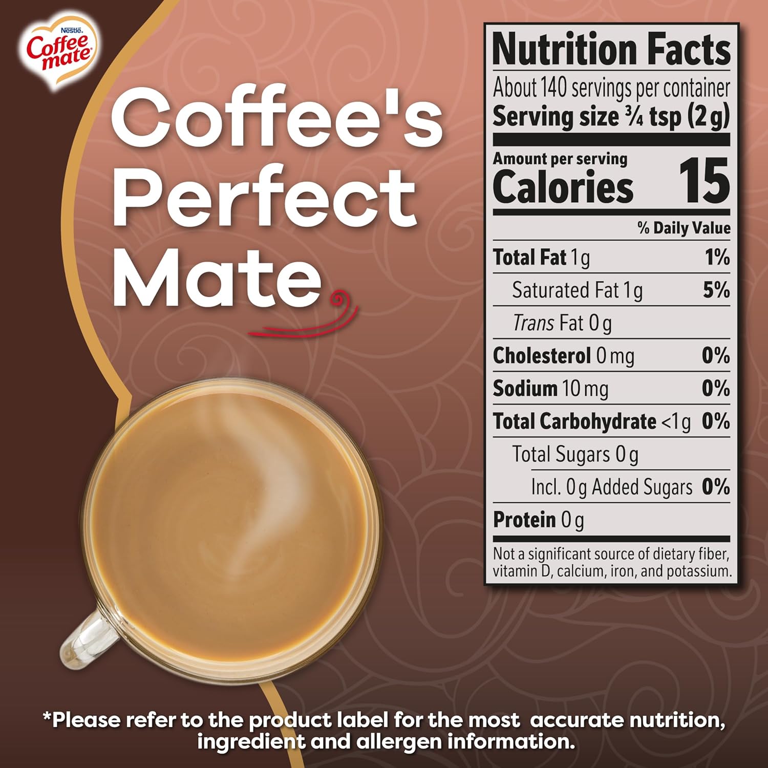 Coffe Mate Zero Açúcar Sabor Chocolate Crème - Importado