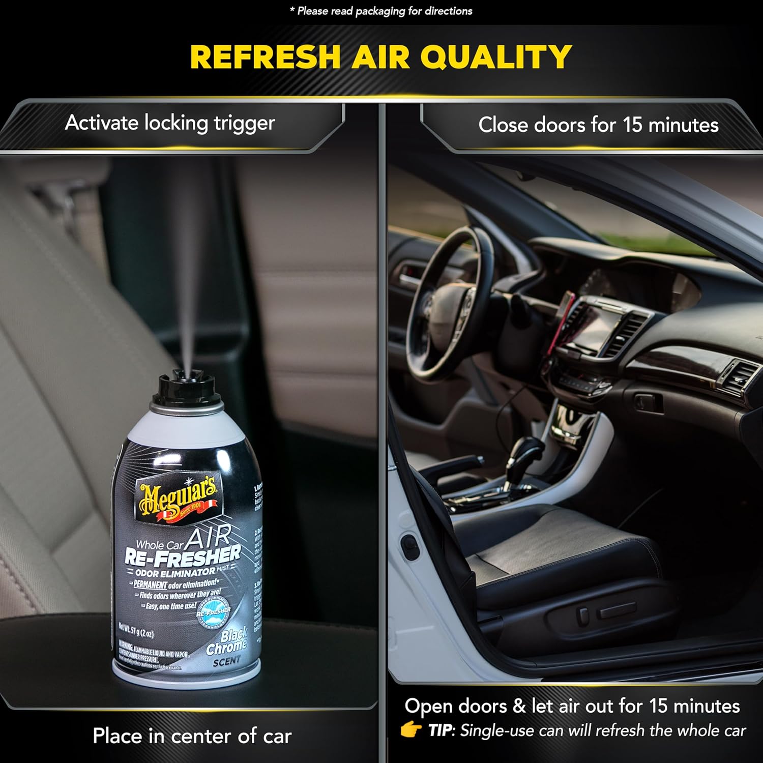Meguiars G16402 Whole Air Re-fresher - Black Chrome Scent