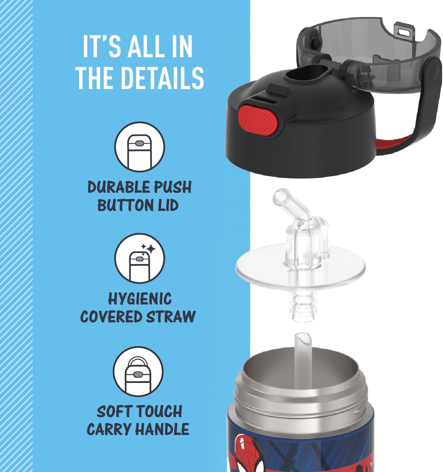 Thermos Funtainer - Garrafa Térmica Frio - F401 - Spiderman