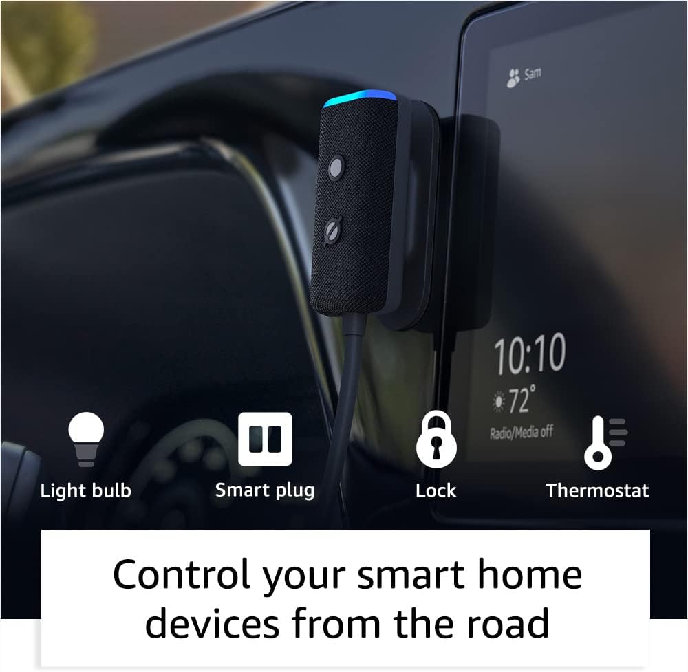 Amazon Echo Auto (2nd Gen) C/ Assistente Virtual Alexa Preto