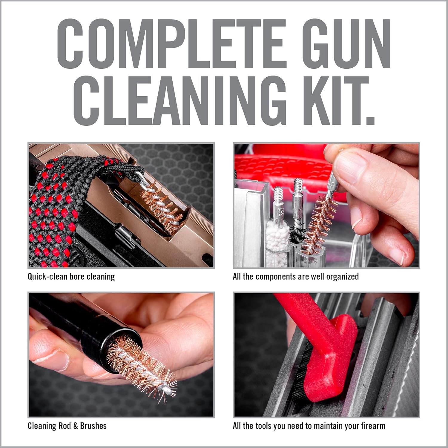 Real Avid Multi Kit Limpeza De Armas - 9mm .357 .38