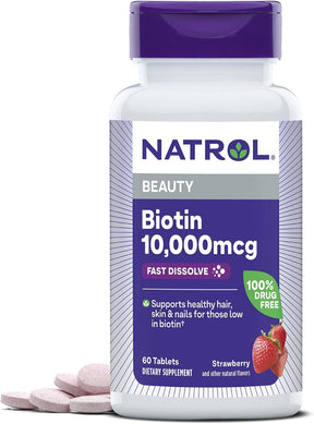 Biotina 10000mcg 60tabs Natrol Importado Original E U A