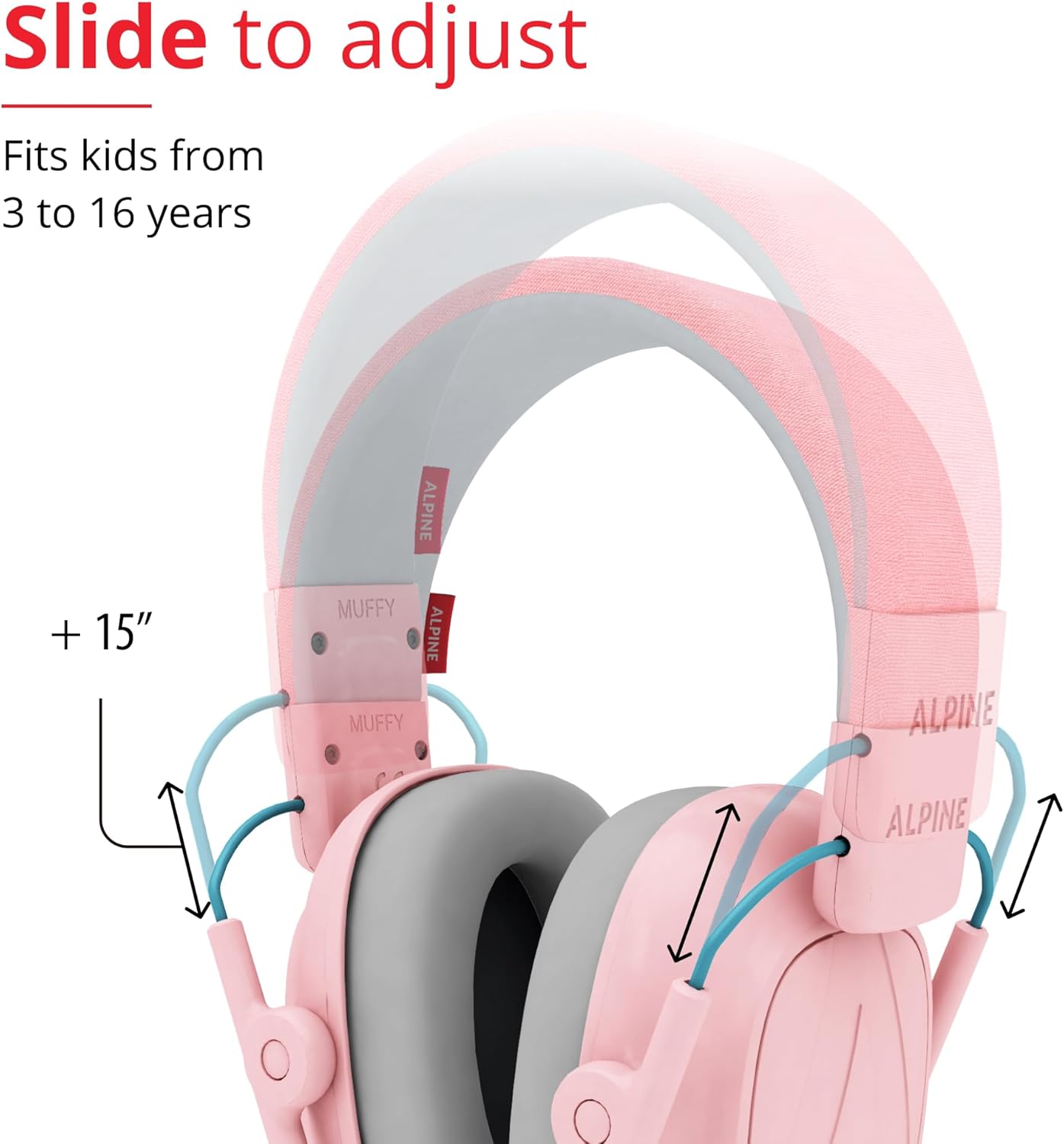 Protetor Abafador De Som Alpine Muffy Kids 3 A 16 Anos Rosa