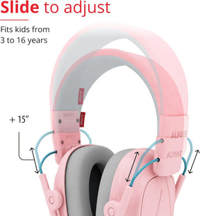 Protetor Abafador De Som Alpine Muffy Kids 3 A 16 Anos Rosa
