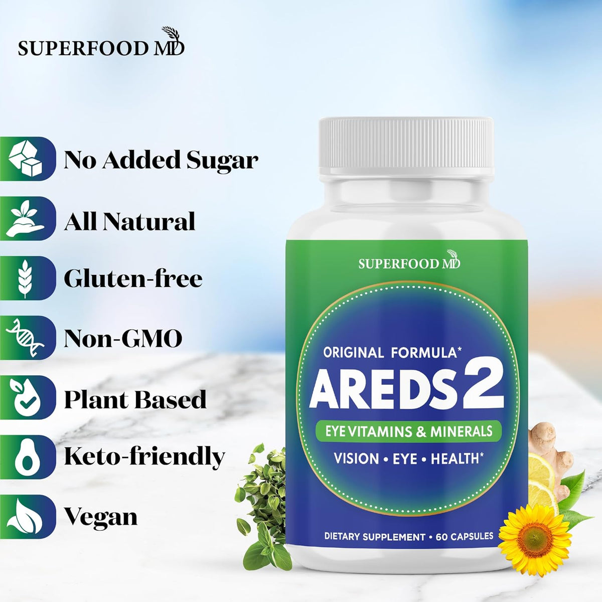 AREDS2 Suplemento Vitamínico e Mineral P/ os Olhos - 60Caps