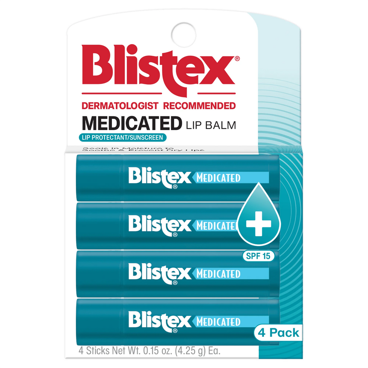 Blistex Medicated Lip Balm Spf 15 - Pack Com 4