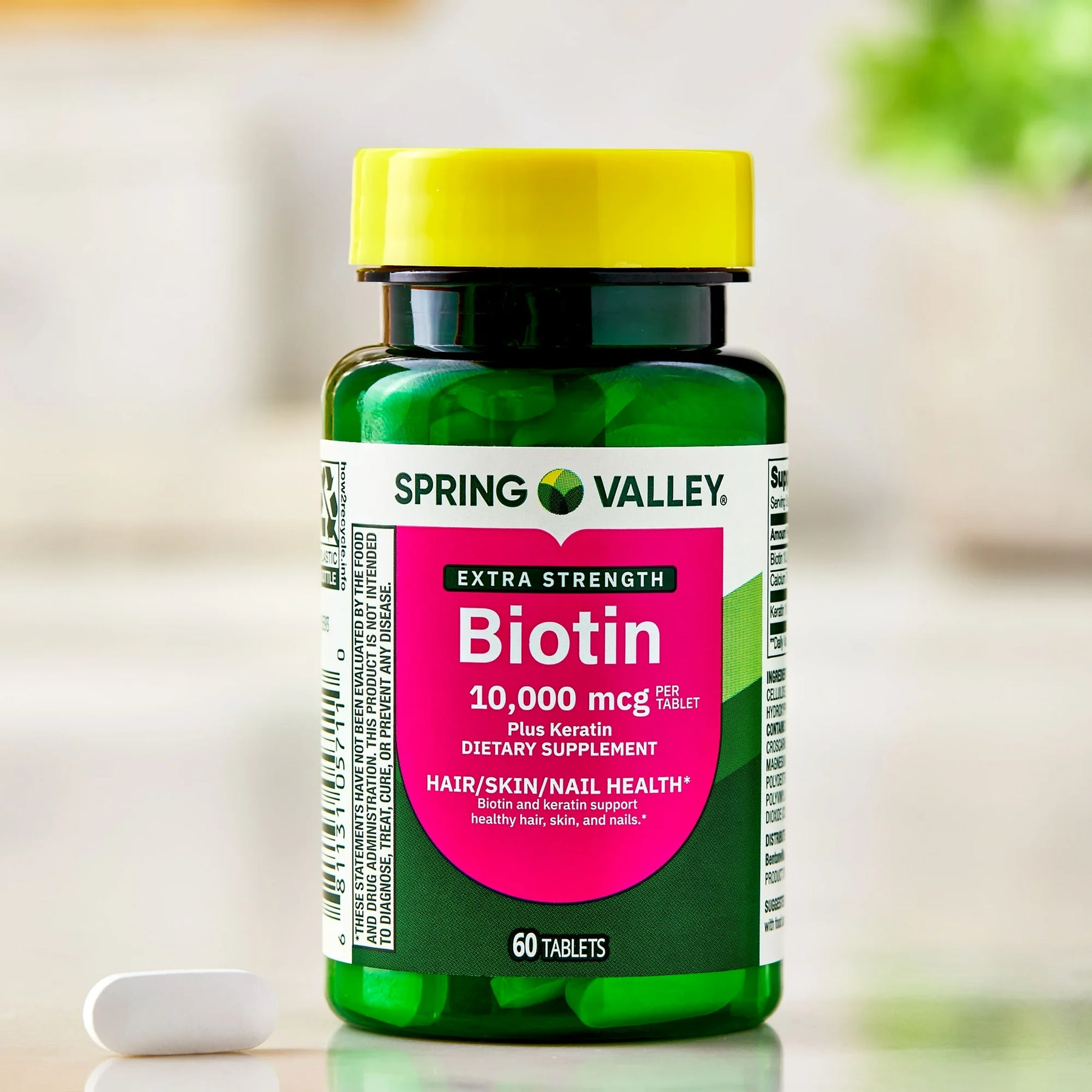 Biotina 10.000 Mcg + Queratina ( Spring Valley ) 60 Cps
