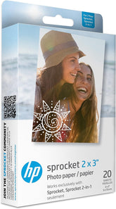 Hp Papel Fotografico Sprocket 20 Folhas