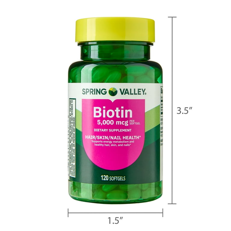 Biotina Spring Valley 5.000 Mcg - 120 Cápsulas