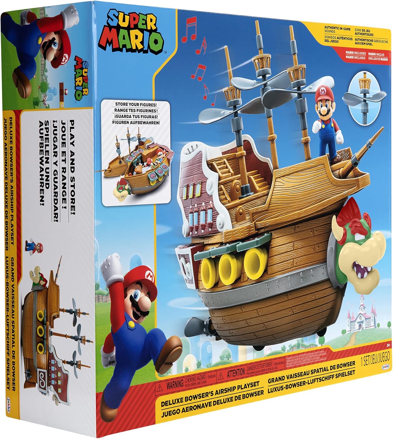 Playset Super Mario Deluxe Bowser's Air Ship C/ Boneco