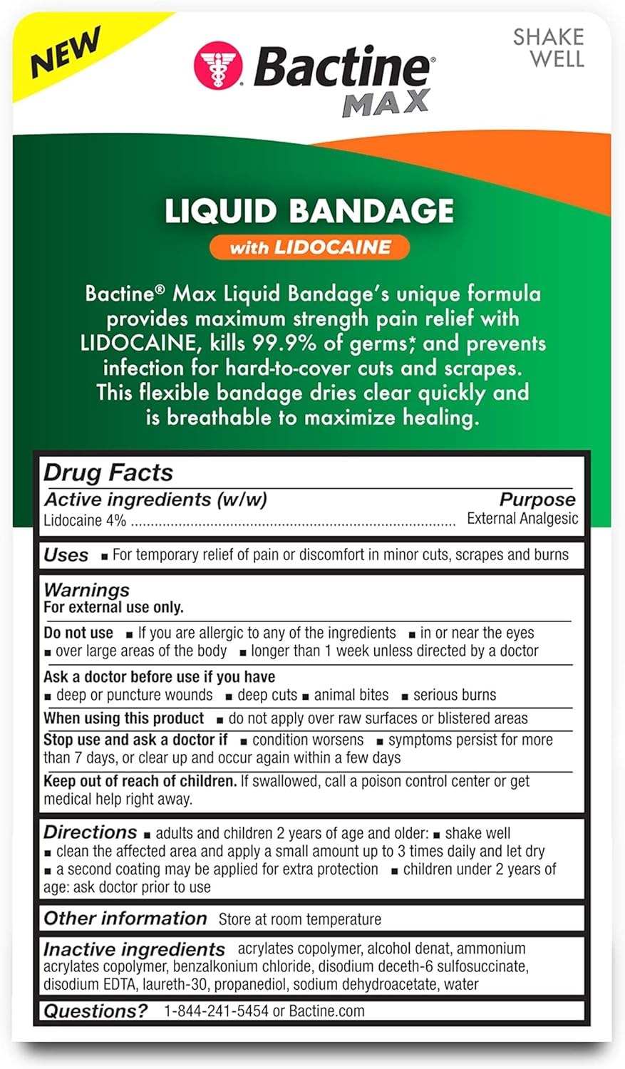 Bactine Max Bandagem Líquida C/ Limpeza e Proteção 10 ml
