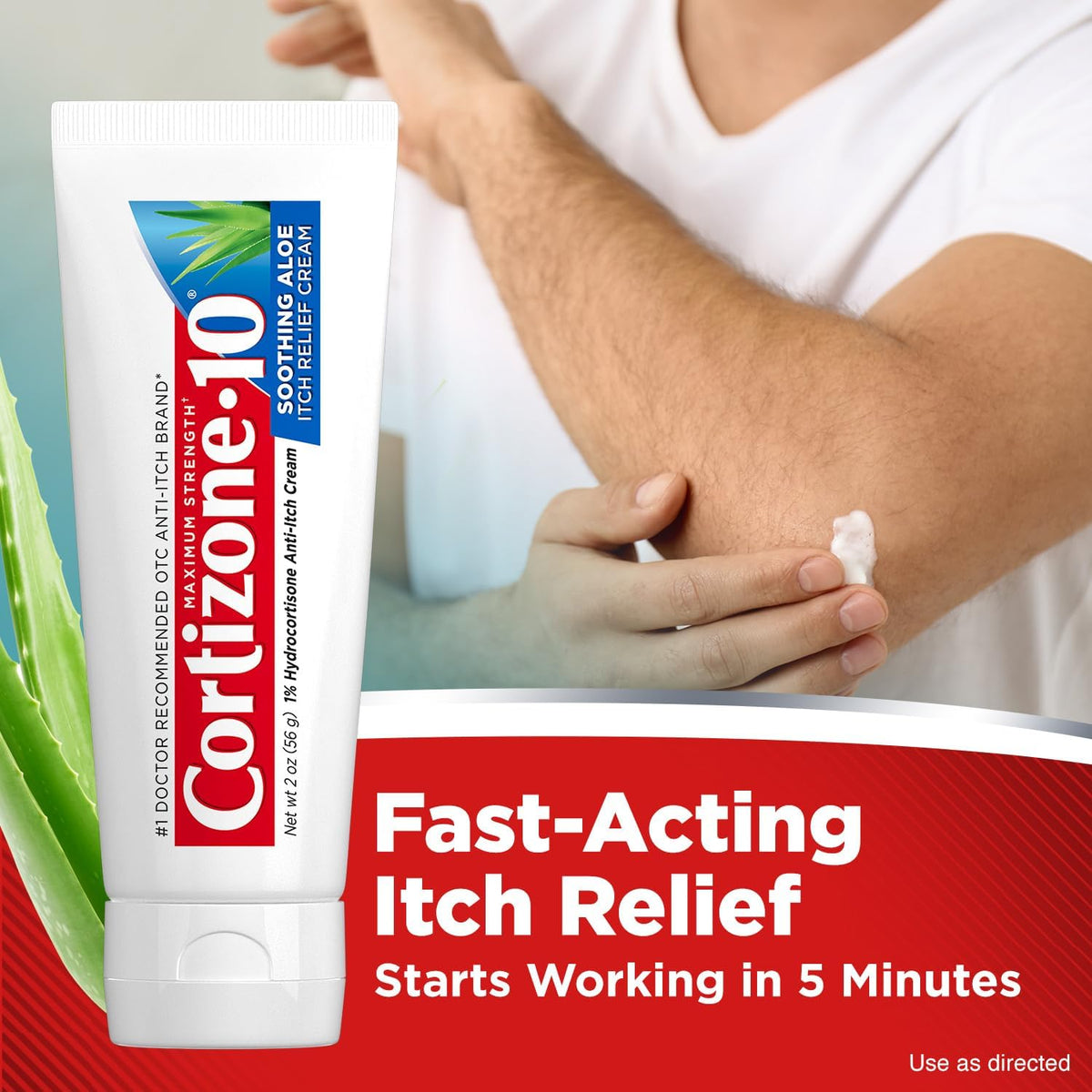 Creme Cortizone 10 Com Aloe Vera 56g Cortisona Anti Coceira ( Azul )