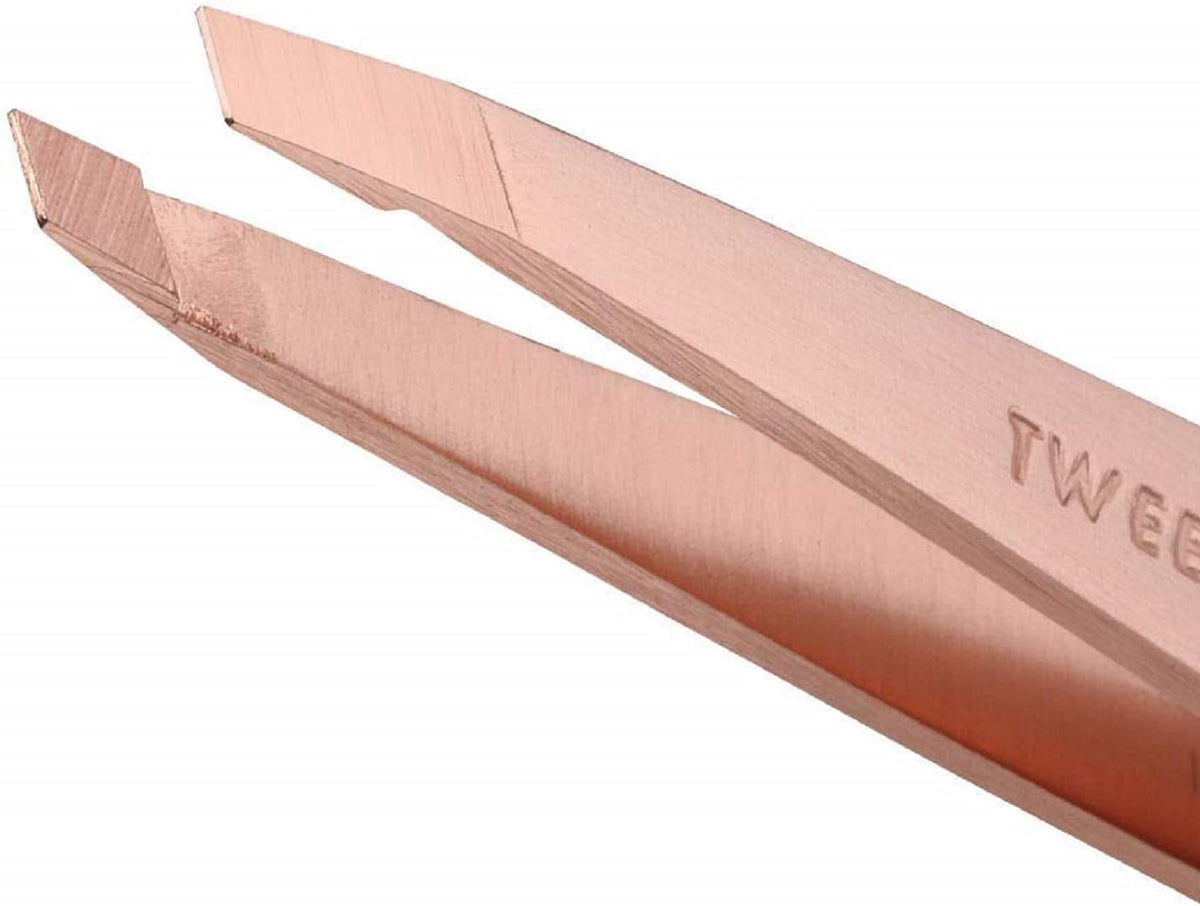 Tweezerman Pinça Slant Inclinada Inoxidável 9,5cm Rose Gold