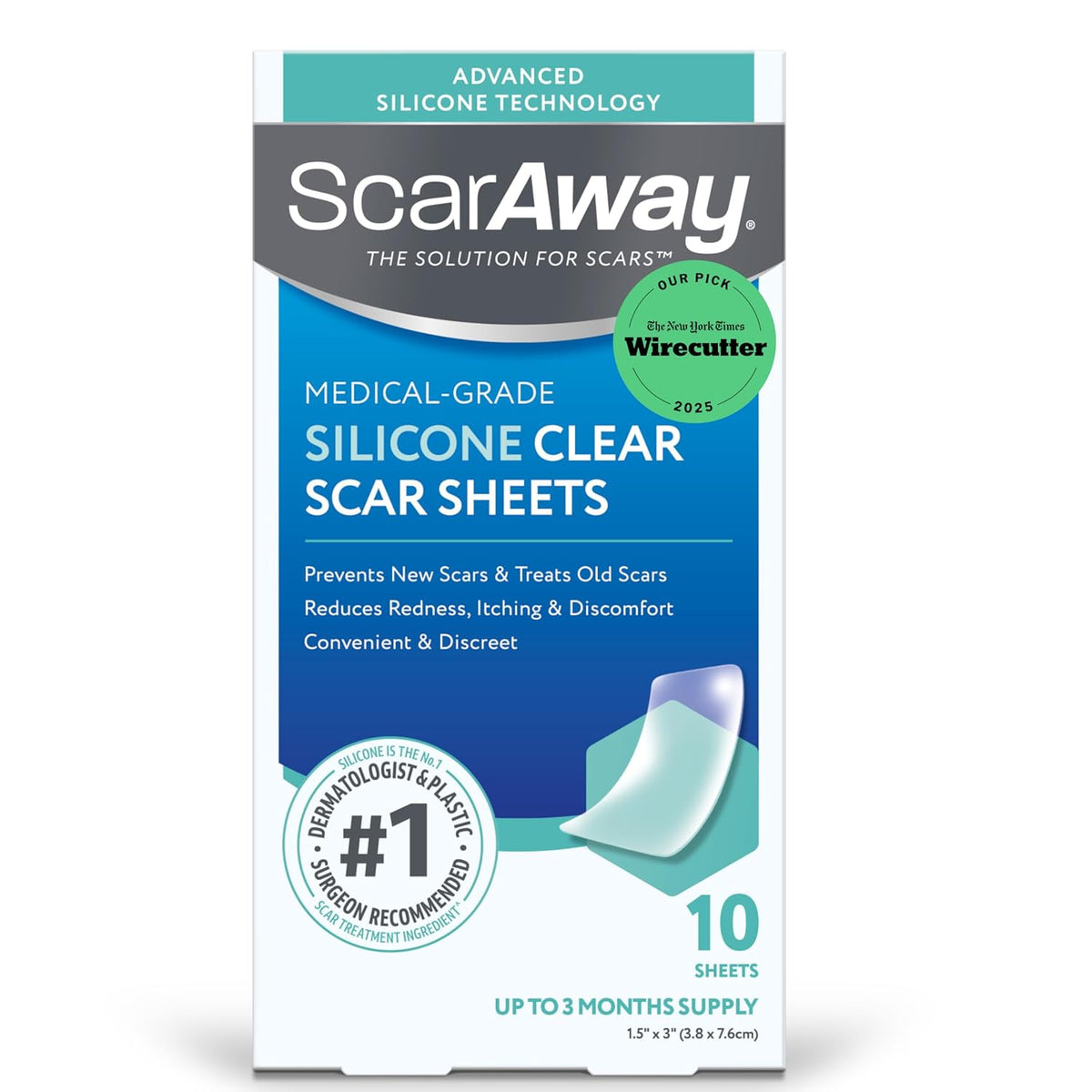 Scaraway Silicone Scar Sheets 10 Fitas Tratamento Cicatrizes