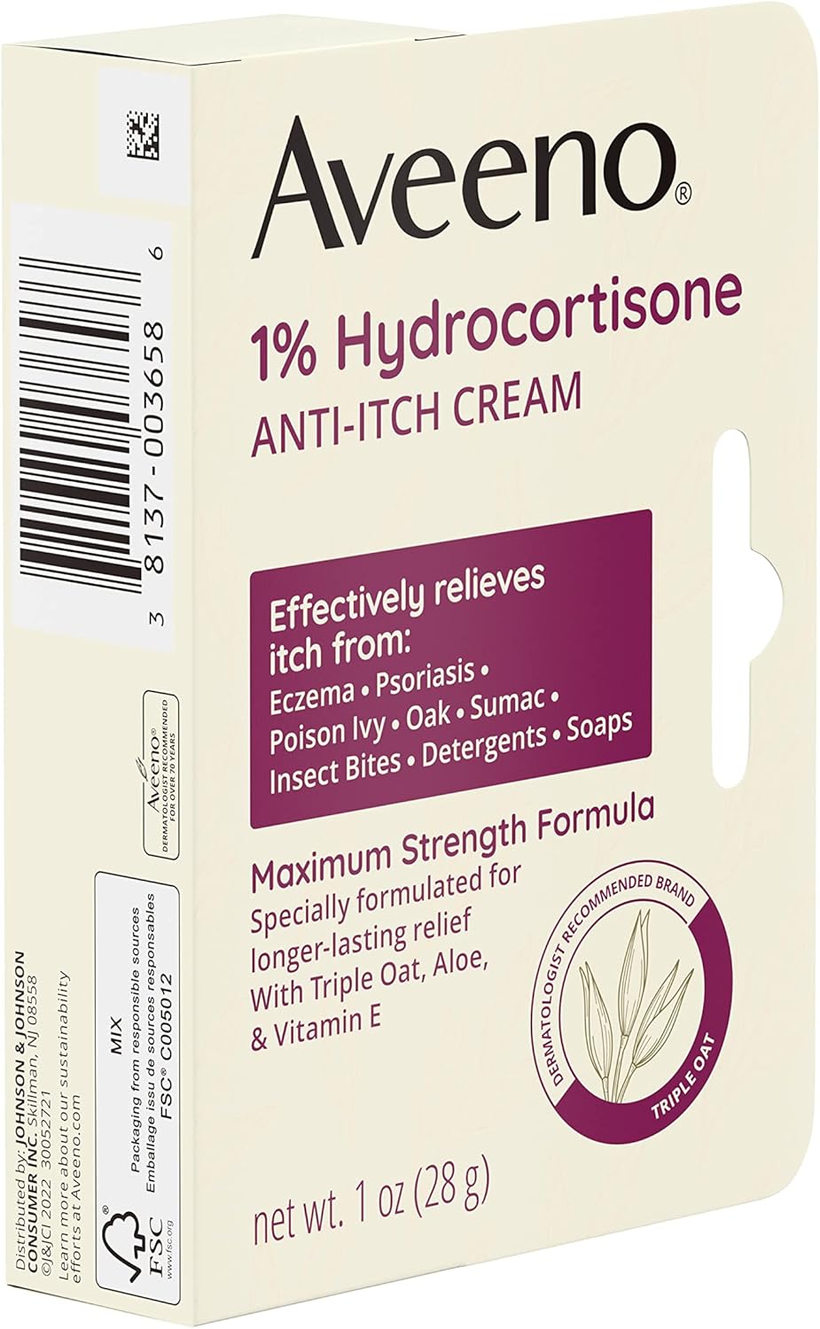 Aveeno Creme Anti-coceira Hydrocortisona 1% 28g