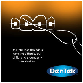 Dentek Floss Threaders - Guia Fio Dental - 50 Un - Original