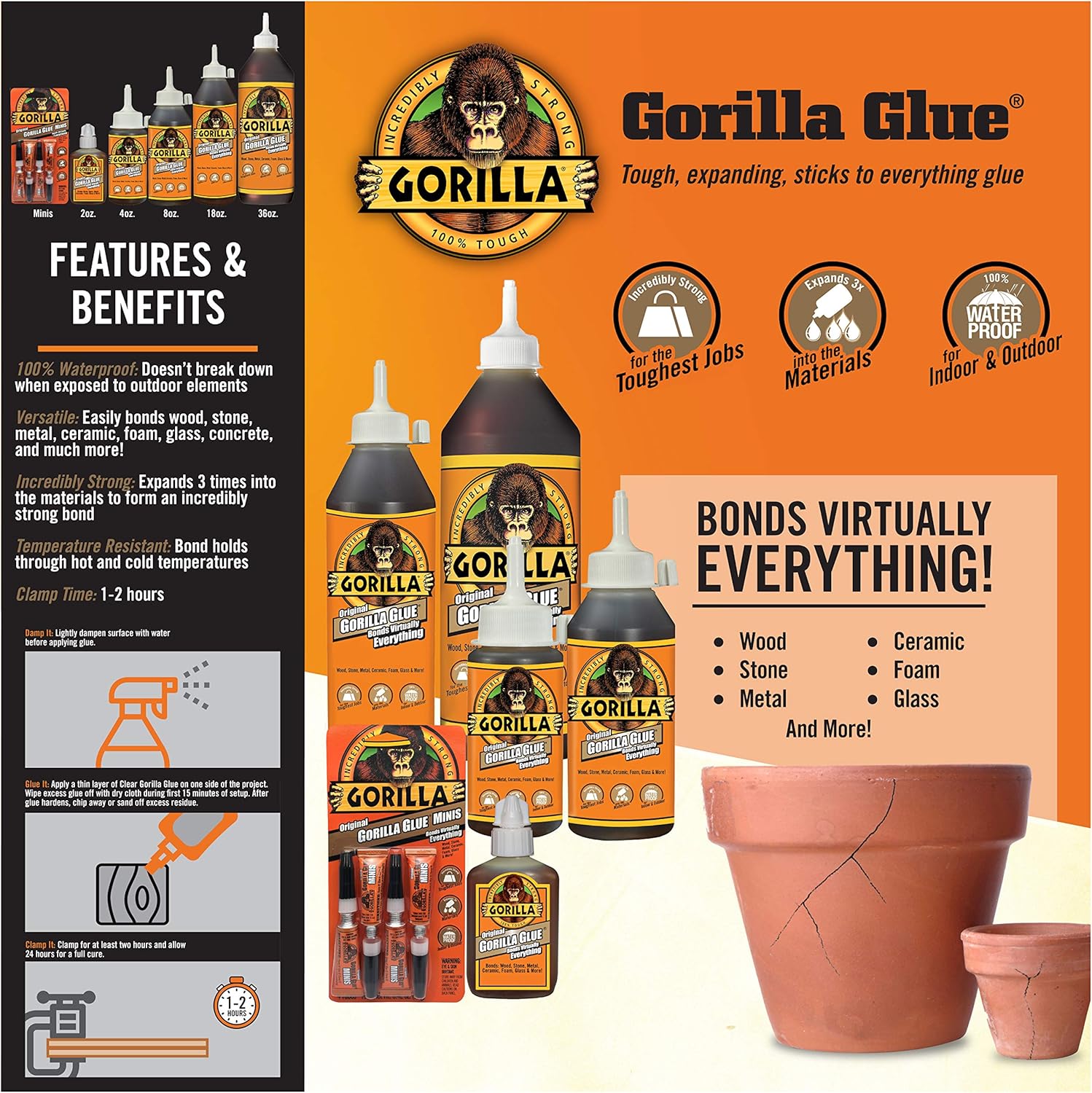 Cola Líquido Gorilla Cola Impermeável De Poliuretano - 59 Ml