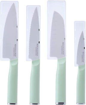 Conjunto De 4 Facas Kitchenaid Chef Aço Inoxidável Pistache