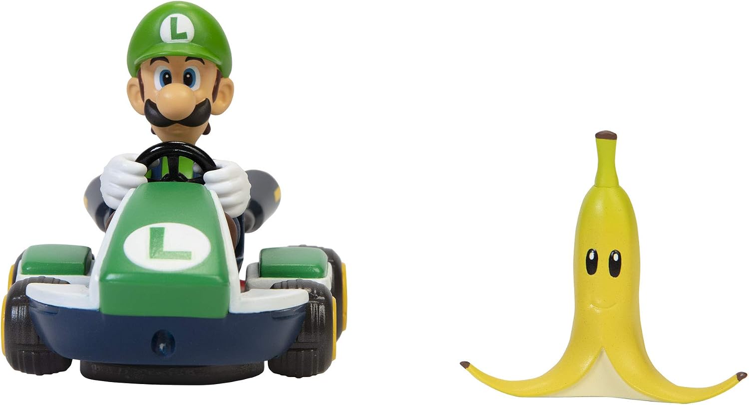 Figura De Ação Luigi Kart 360 Graus C/ Acessório Banana