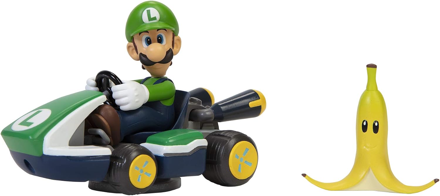 Figura De Ação Luigi Kart 360 Graus C/ Acessório Banana
