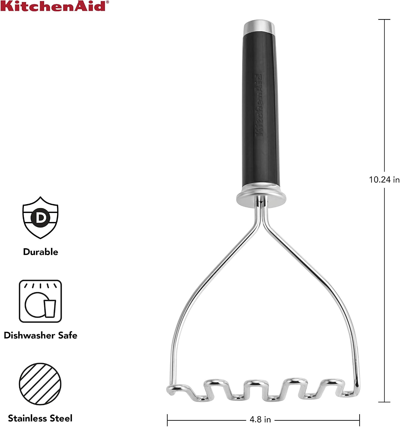 Kitchenaid Amassador De Batatas - 27cm Cor Preta