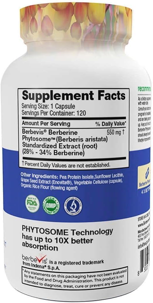 Suplemento Berberine Phytosome 120 Capsulas Feel Good Neutro