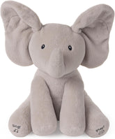 Elefante Flappy Animado Gund Canta Brinca Peek-a-boo Cor Cinza