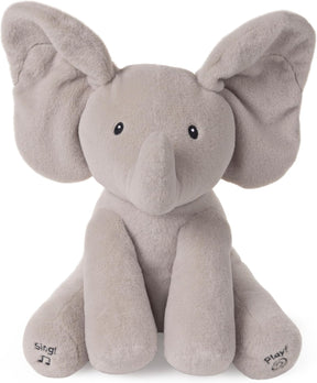 Elefante Flappy Animado Gund Canta Brinca Peek-a-boo Cor Cinza