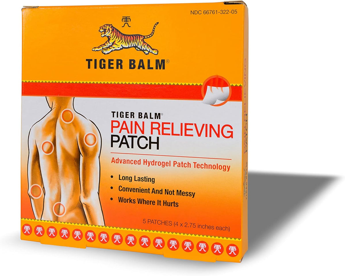 Tiger Balm 5 Adesivos Alívio Dor Grande 12x8cm Hydrogelpatch