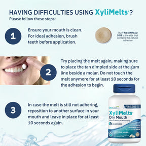 XyliMelts Discos adesivos Menta P/ Boca Seca S/ Açúcar 100Un